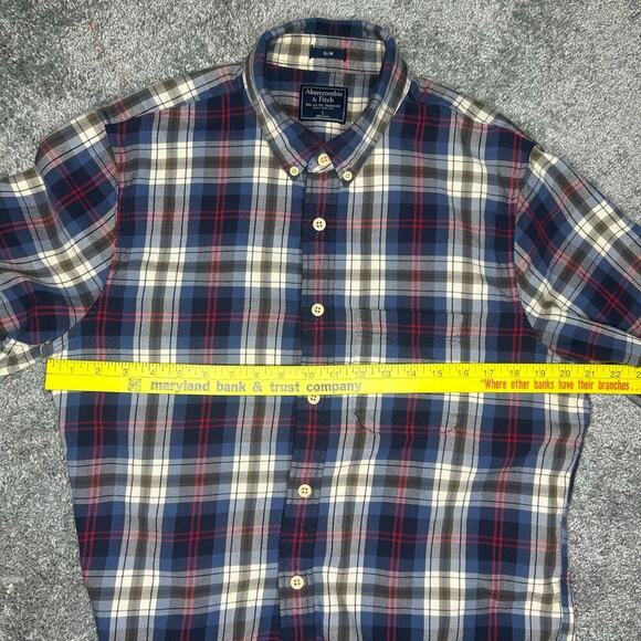 Abercrombie & Fitch Button-Down Size Large Slim 100% Cotton Casual - Picture 4 of 11